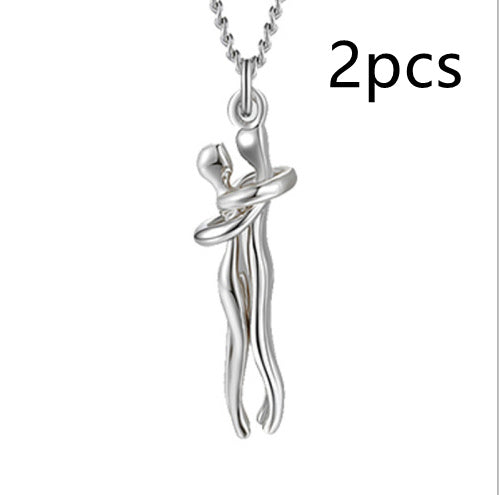 Love Hug Necklace Unisex Men Women Couple Jewelry